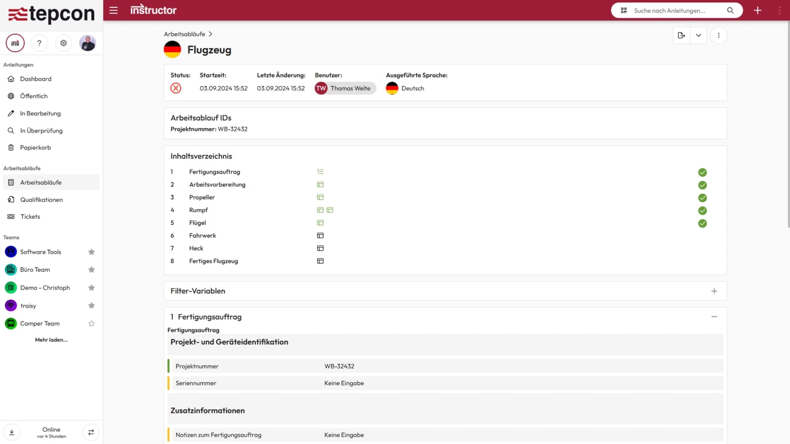 Arbeitsabläufe & Aufträge foto