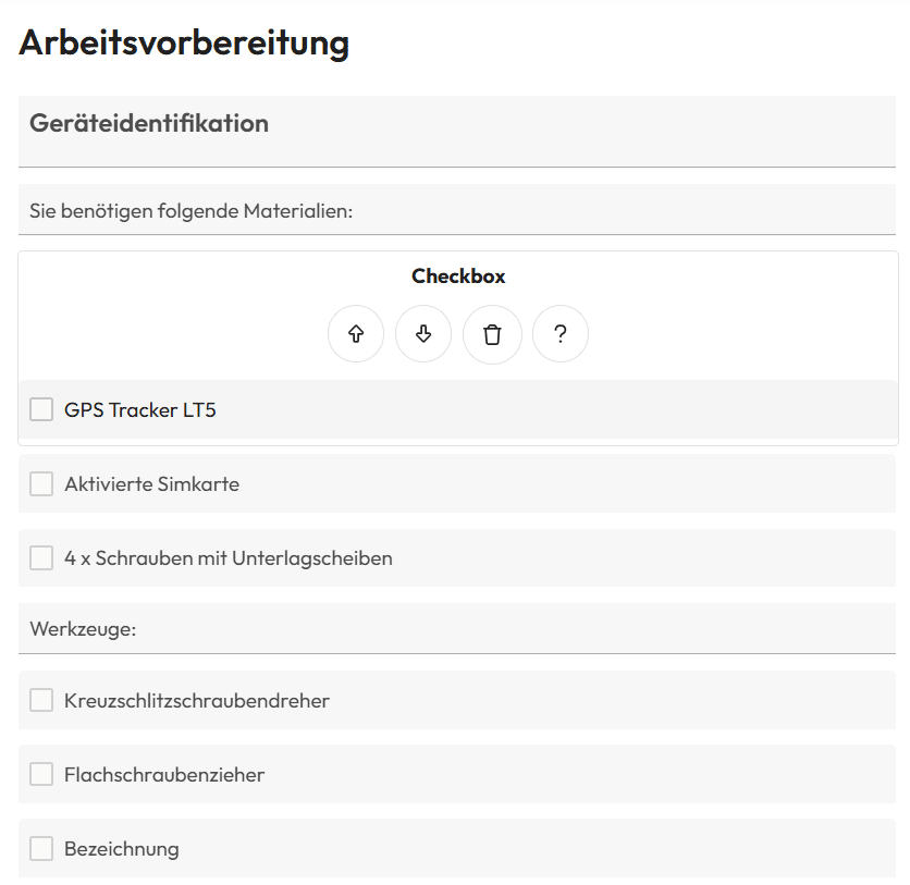Screenshot: Checkboxes form field