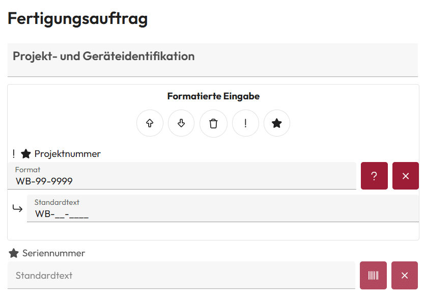 Screenshot: Form field Formatted input