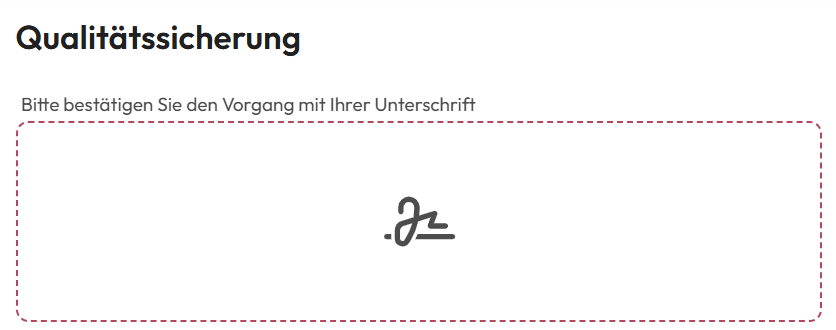 Screenshot: Signature form field