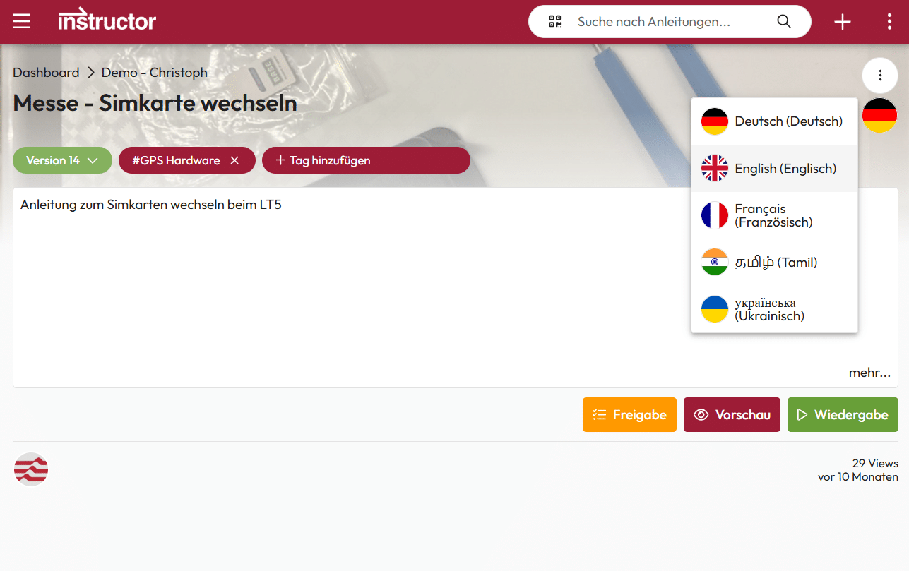light-language-selection